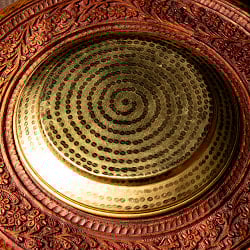 槌目仕上げ ネパール真鍮ターリー 中皿 直径約23.5cm - サブ4