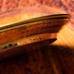 槌目仕上げ ネパール真鍮ターリー 中皿 直径約23.5cm - サブ5