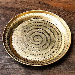 槌目仕上げ ネパール真鍮ターリー 大皿 直径約26cm
