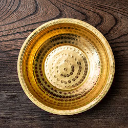 槌目仕上げ ネパール真鍮ボウル  直径約18.5cm - サブ2