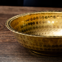 槌目仕上げ ネパール真鍮ボウル  直径約18.5cm - サブ5
