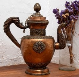 【1点物】吉兆模様入り銅製カルワ karuwa - ネパール伝統の水差し 高さ37cm程度