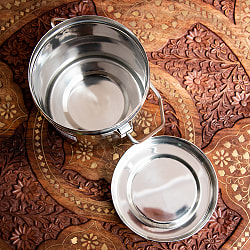 【送料無料・3個セット】〔1.1L〕インドのステンレスミルクポット　ビリー缶　ブッシュクラフト　焚き火とキャンプの直火調理にも - サブ4