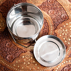 【送料無料・2個セット】〔1.4L〕インドのステンレスミルクポット　ビリー缶　ブッシュクラフト　焚き火とキャンプの直火調理にも - サブ4