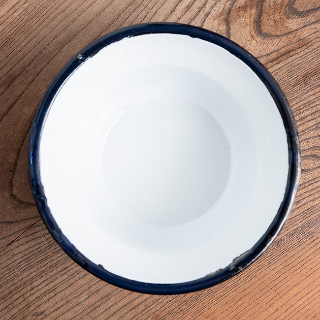 【送料無料・7個セット】印度琺瑯 アンティーク調のホーロー 多目的ボウル - 外径16cm程度 5 - 真上からみてみました。