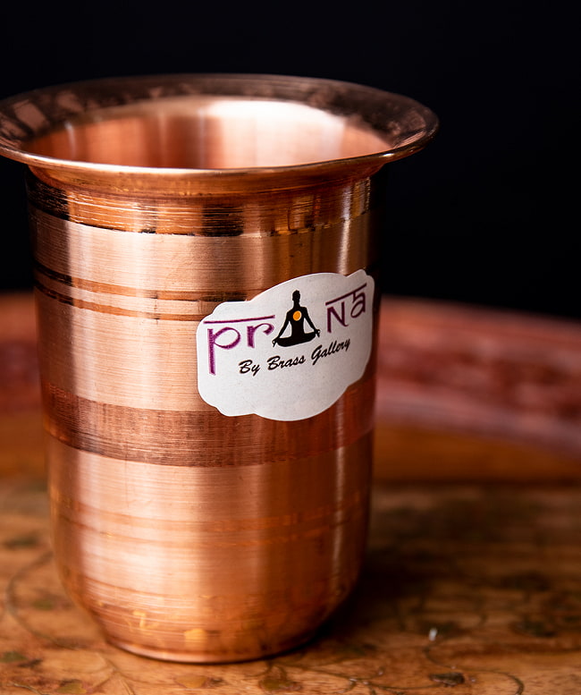 【送料無料・6個セット】インドの広口 銅グラス【高さ:9cm×直径:8cm】 4 - 側面を見てみました。