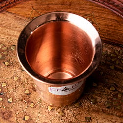 【6個セット】インドの広口 銅グラス【高さ：9cm×直径：8cm】 - サブ5