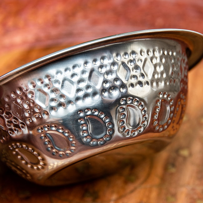 【送料無料・9個セット】ペイズリーエンボスのミニボウル【直径：13cm】 5 - 縁の写真になります