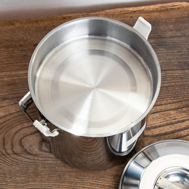 【送料無料・2個セット】〔16cm 2.9L〕ブッシュクラフトの定番　ビリー缶・ビリーポット　リーズナブルなニワトリブランド 7 - 中蓋がついているので便利