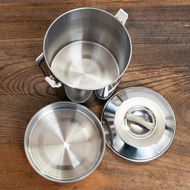 【送料無料・2個セット】〔16cm 2.9L〕ブッシュクラフトの定番　ビリー缶・ビリーポット　リーズナブルなニワトリブランド 8 - キャンプにぴったりの鍋&中蓋&フタのセットです。