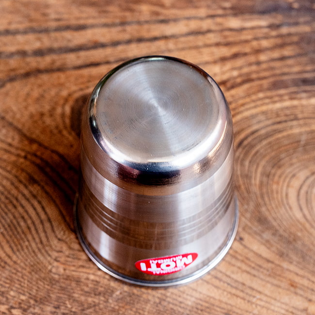 【送料無料・15個セット】ステンレスのチャイカップ [直径:約7cm×高さ:約8.3cm 約220ml] 5 - 底面はこのようになっております