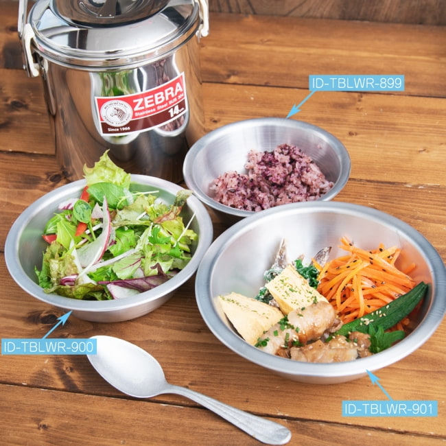 【送料無料・15個セット】キャンプにも便利なアルミボウル　ミキシングボウル〔約16.5cm×約4.7cm〕　シンプルだけど、ぬくもりあるタイの食器 9 - 使用例です