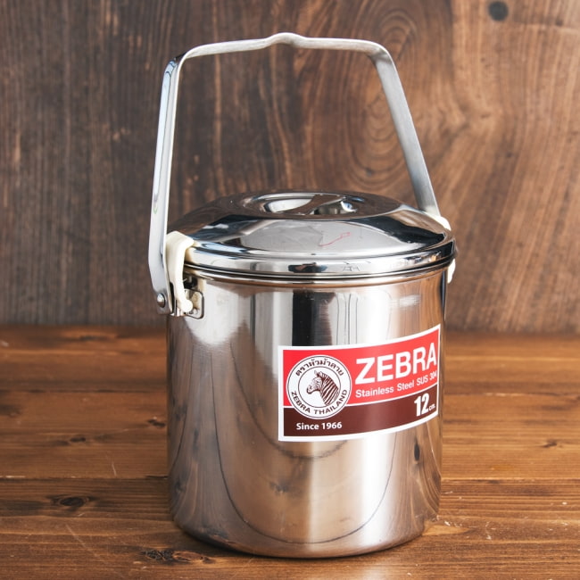 【送料無料・2個セット】〔12cm 1.4L〕ブッシュクラフトの定番　ゼブラ社のビリー缶・ビリーポット　焚き火とキャンプの直火調理へ〔ステンレスSUS304製〕 3 - 全体写真です