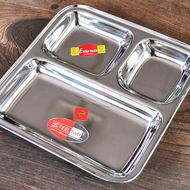 【送料無料・3個セット】3分割ランチプレート　No.2〔約23cm x 約23.2cm〕　深めで沢山入る！ 3 - 良い雰囲気です