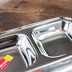 【送料無料・3個セット】3分割ランチプレート　No.2〔約23cm x 約23.2cm〕　深めで沢山入る！ - サブ5