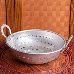 【3個セット】軽量リーズナブルなアルミニウム カダイ インドの食器&鍋【直径約21.5cm】 - サブ2