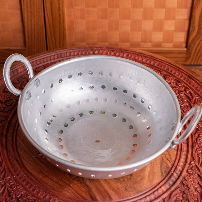 【3個セット】軽量リーズナブルなアルミニウム カダイ インドの食器&鍋【直径約21.5cm】 3 - 素材の関係上、小キズなどがございます。