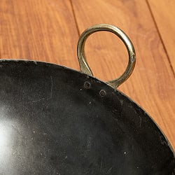 【3個セット】インドの屋台用鉄製カダイ(インド鍋 鉄鍋) - 直径約35cm - サブ4