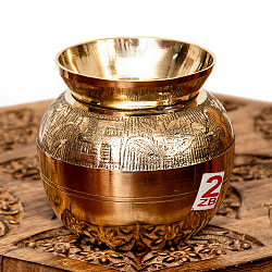 【3個セット】重厚なブラス・ロタ（インド水差し） 高さ約6.5cm - サブ2