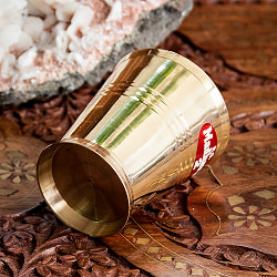 【3個セット】インドの礼拝用 ブラス製 プージャグラス カップ 高さ：約6.7cm - サブ5