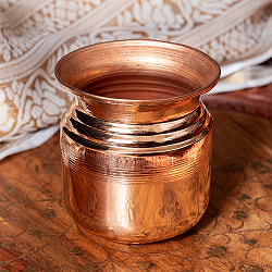 【5個セット】カッパーロタ　インドの水さし【銅製】　No.3[約6.7cm×約7cm] 約180ml - サブ2