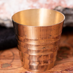 【5個セット】インドの礼拝用 ブラス製 プージャグラス カップ[約4cm×約4cm] - サブ3