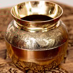 【5個セット】重厚なブラス・ロタ（インド水差し） 高さ約6.5cm - サブ5