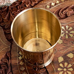 【5個セット】インドの礼拝用 ブラス製 プージャグラス カップ 高さ：約6.7cm - サブ4