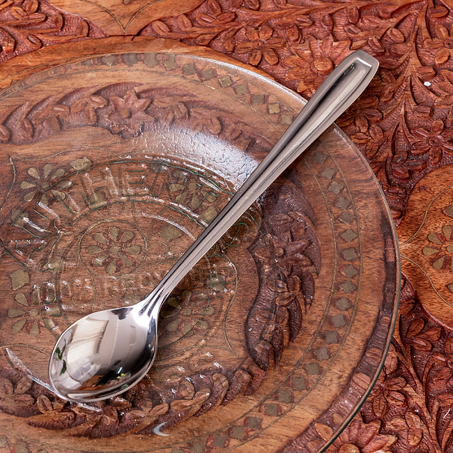 【3個セット】レトロな雰囲気漂う インド製 ソーダスプーン 柄が長い クリームソーダ パフェ フロート デザートに最適 6 - 全体写真です