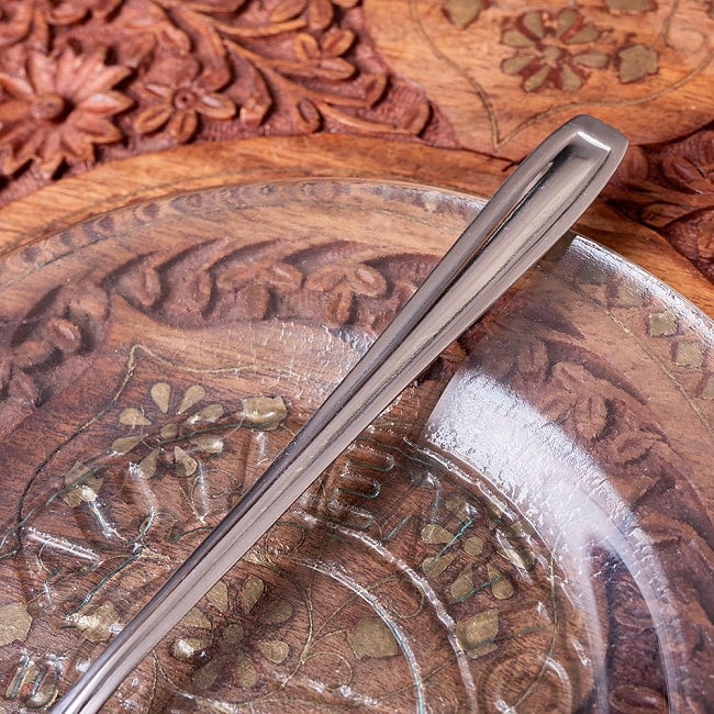 【6個セット】レトロな雰囲気漂う インド製 ソーダスプーン 柄が長い クリームソーダ パフェ フロート デザートに最適 8 - 柄の部分です