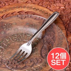【12個セット】レトロな雰囲気漂う インド製 ベイビーフォーク 使いやすいサイズ感(SET-FOOD-1038)