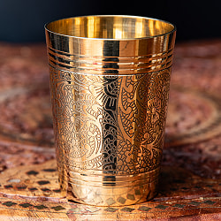 【3個セット】高級感のある ブラスのウォーターグラス 高さ10cm - サブ2