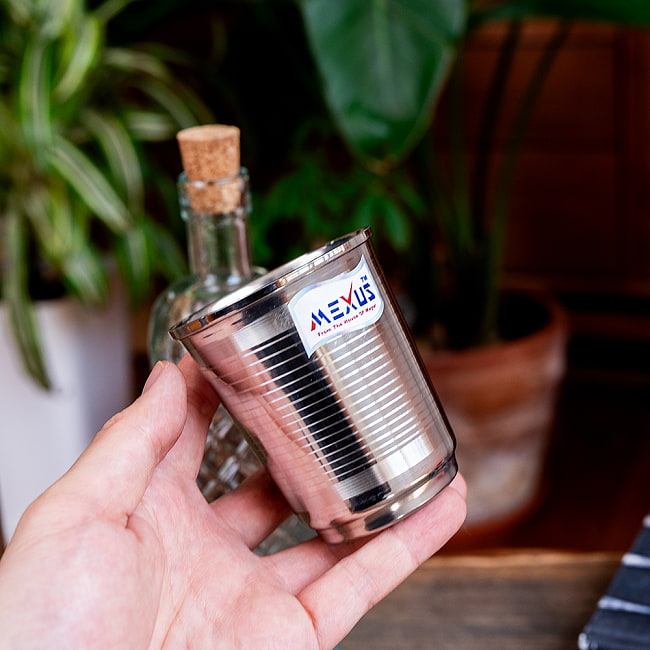 【6個セット】ステンレスのチャイカップ[直径約7cm×高さ約8.1cm　約200ml] 6 - このくらいのサイズ感になります