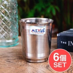 【6個セット】ステンレスのチャイカップ[直径約7cm×高さ約8.1cm　約200ml]