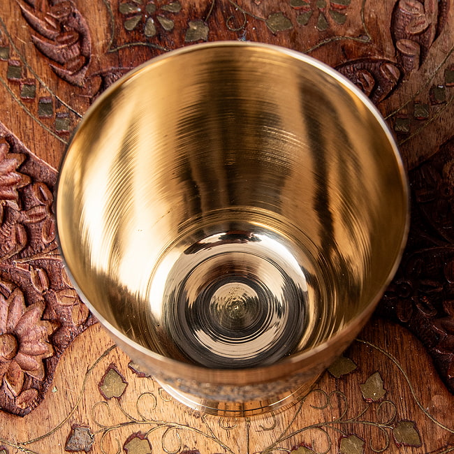 【12個セット】高級感のある ブラスのゴブレット ピーコック 高さ10cm 4 - 上からの様子です。