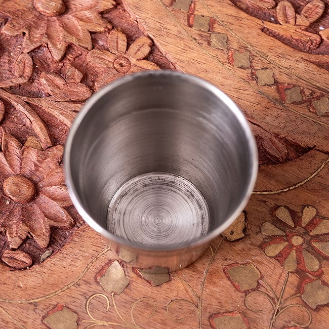 【12個セット】小さなステンレスのチャイカップ プージャグラス ショットグラスサイズ〔約5cm 約45ml〕 6 - 内側の写真です