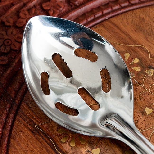 【3個セット】【インドの大スプーン】取り分け等に サブジスプーン 26cm 3 - サブジやインディカ米をサーブするのにオススメのサイズ感です。