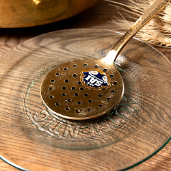 【3個セット】高級感のある槌目模様インドのブラスレードル ラドル スプーン　穴あり　約27cm - サブ5