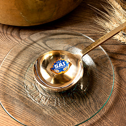 【3個セット】高級感のある槌目模様インドのブラスレードル ラドル  約35cm - サブ5