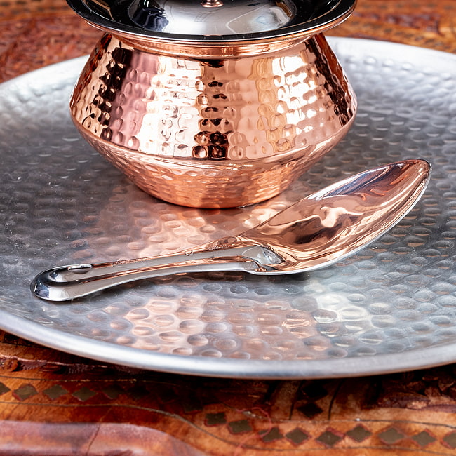 【3個セット】インドのしゃもじ　サービングスプーン　ライスやビリヤニの取り分け等へ サーバースプーン　ステンレス製　[16cm] 8 - 側面から