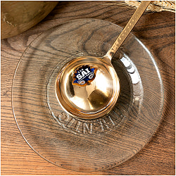 【6個セット】高級感のある槌目模様インドのブラスレードル ラドル  約35cm - サブ3