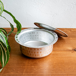 【約900ml～2.7L アルミ製バゴーナー5個セット】取っ手のない独特のインド鍋　バゴーナー　パティラ アルミ製　重なって省スペース - サブ2