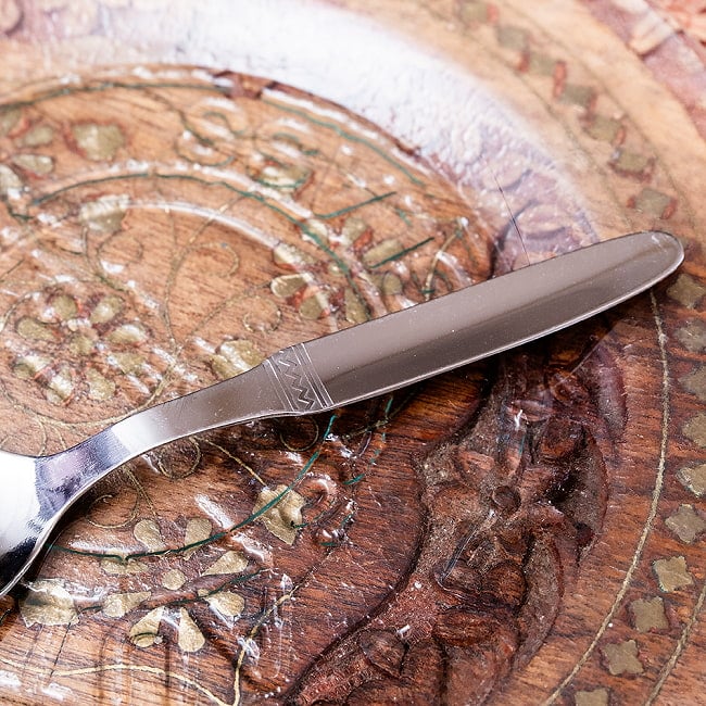 【12本セット】インドのスプーン 約14cm 7 - 柄の部分の写真です