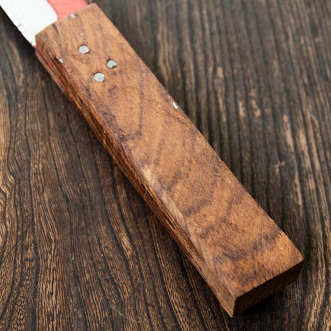 【2個セット】現地クオリティをそのまま！インドの屋台包丁 約31cm 6 - 持ちて部分です。ややささくれ気味。