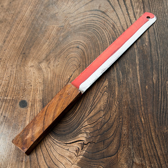 【2個セット】現地クオリティをそのまま！インドの屋台包丁 約31cm 8 - 反対面を見てみました。