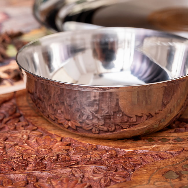 【2個セット】重ねられるカレー皿 大きめ サービングカトリ 取り分けサイズ〔約12cm×約4.2cm 約300ml〕 3 - 拡大写真です