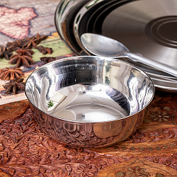 【2個セット】重ねられるカレー皿　 大きめ　サービングカトリ　取り分けサイズ〔約12.8cm×約4.6cm 約400ml〕 - サブ2