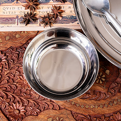 【3個セット】重ねられるカレー皿　大きめ　サービングカトリ　取り分けサイズ〔約12cm×約4.2cm 約300ml〕 - サブ4