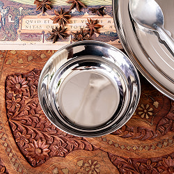 【3個セット】重ねられるカレー皿　 大きめ　サービングカトリ　取り分けサイズ〔約12.8cm×約4.6cm 約400ml〕 - サブ4