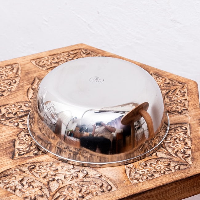 【3個セット】重ねられるカレー皿 大きめ サービングカトリ 取り分けサイズ〔約13.7cm×約4.7cm 約500ml〕 6 - 裏面の写真です